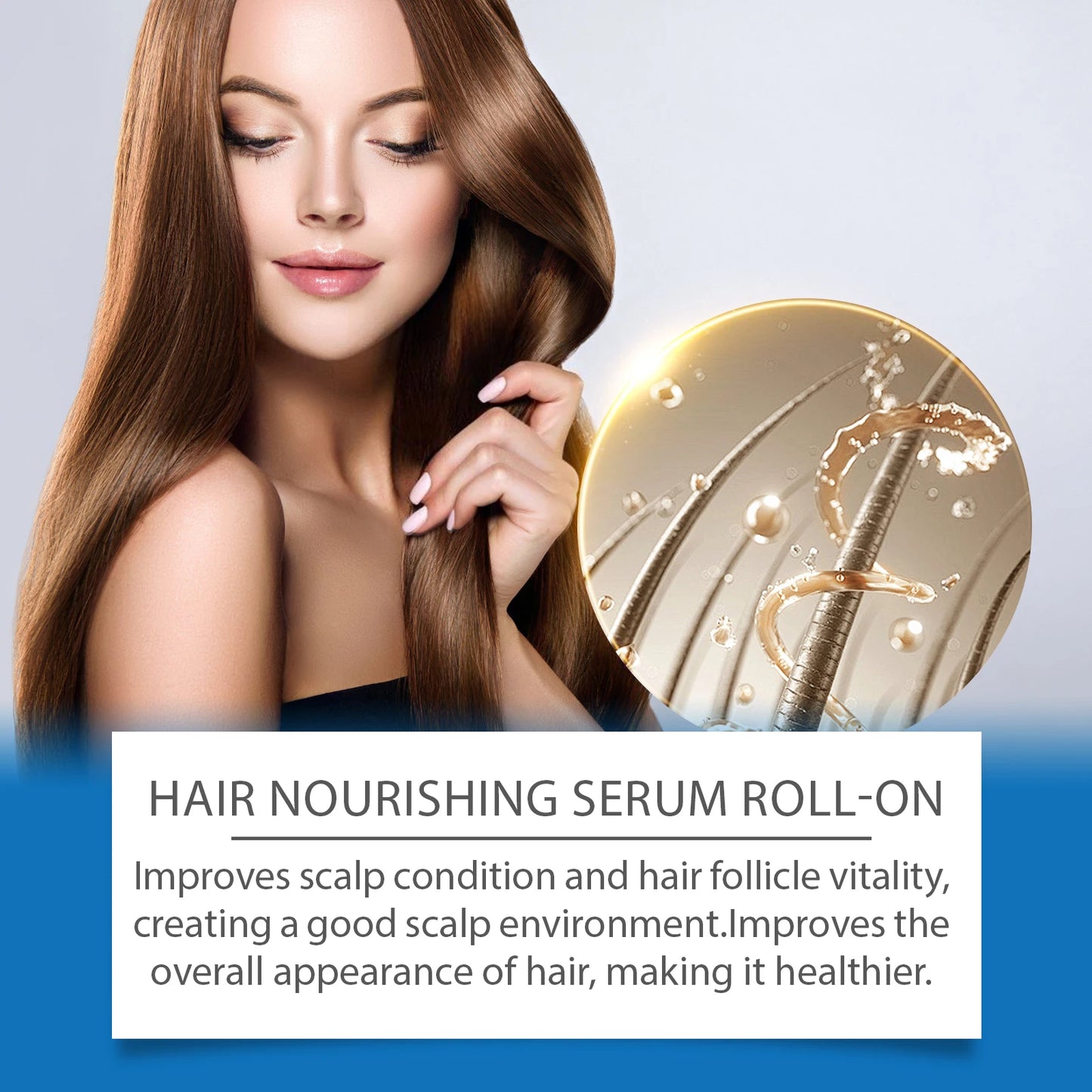 Fast Hair Growth Serum Nourish Hair Follicle Massage Scalp Care Essential Oil Roller Improve Dry Frizzy Hair Smoothing Essence