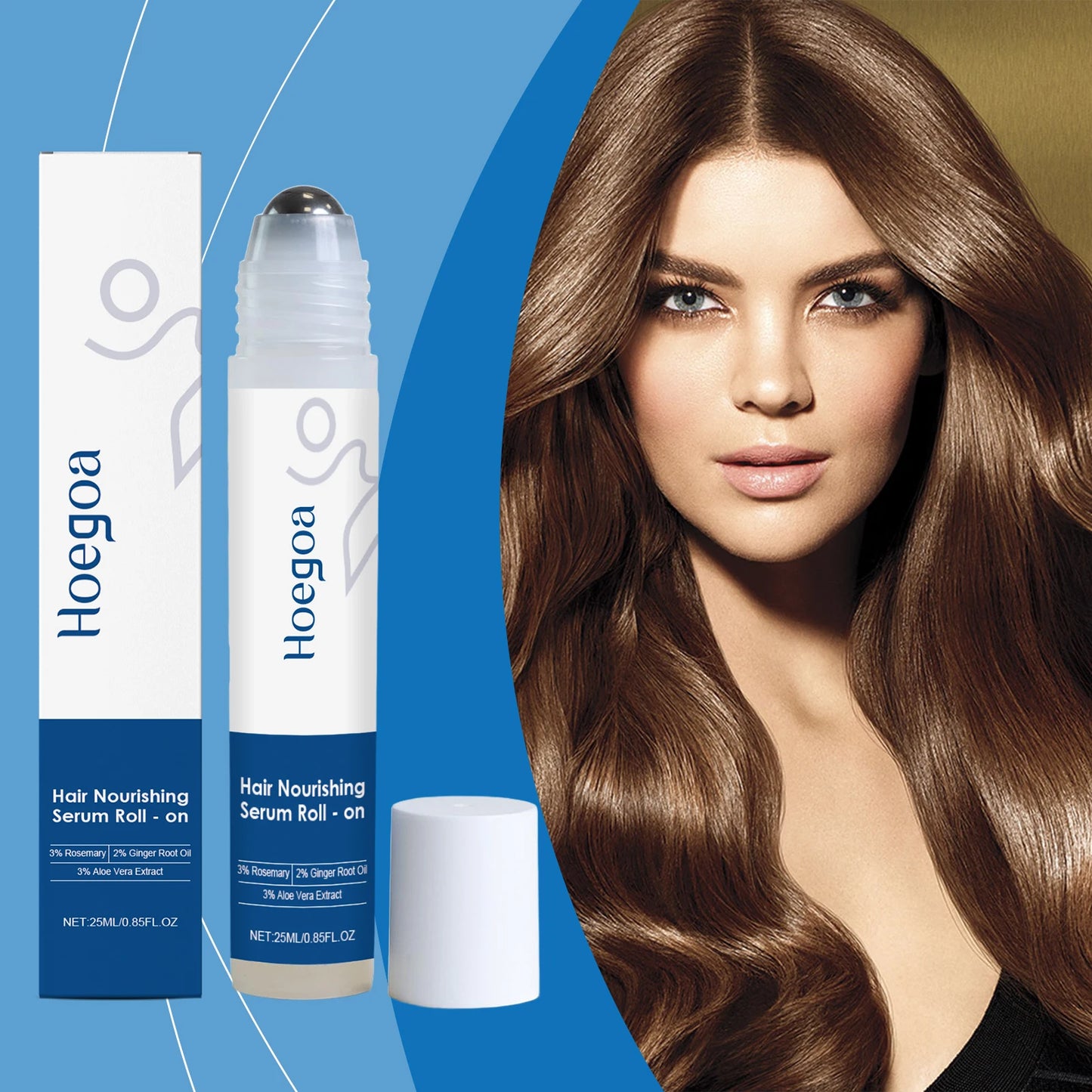 Fast Hair Growth Serum Nourish Hair Follicle Massage Scalp Care Essential Oil Roller Improve Dry Frizzy Hair Smoothing Essence