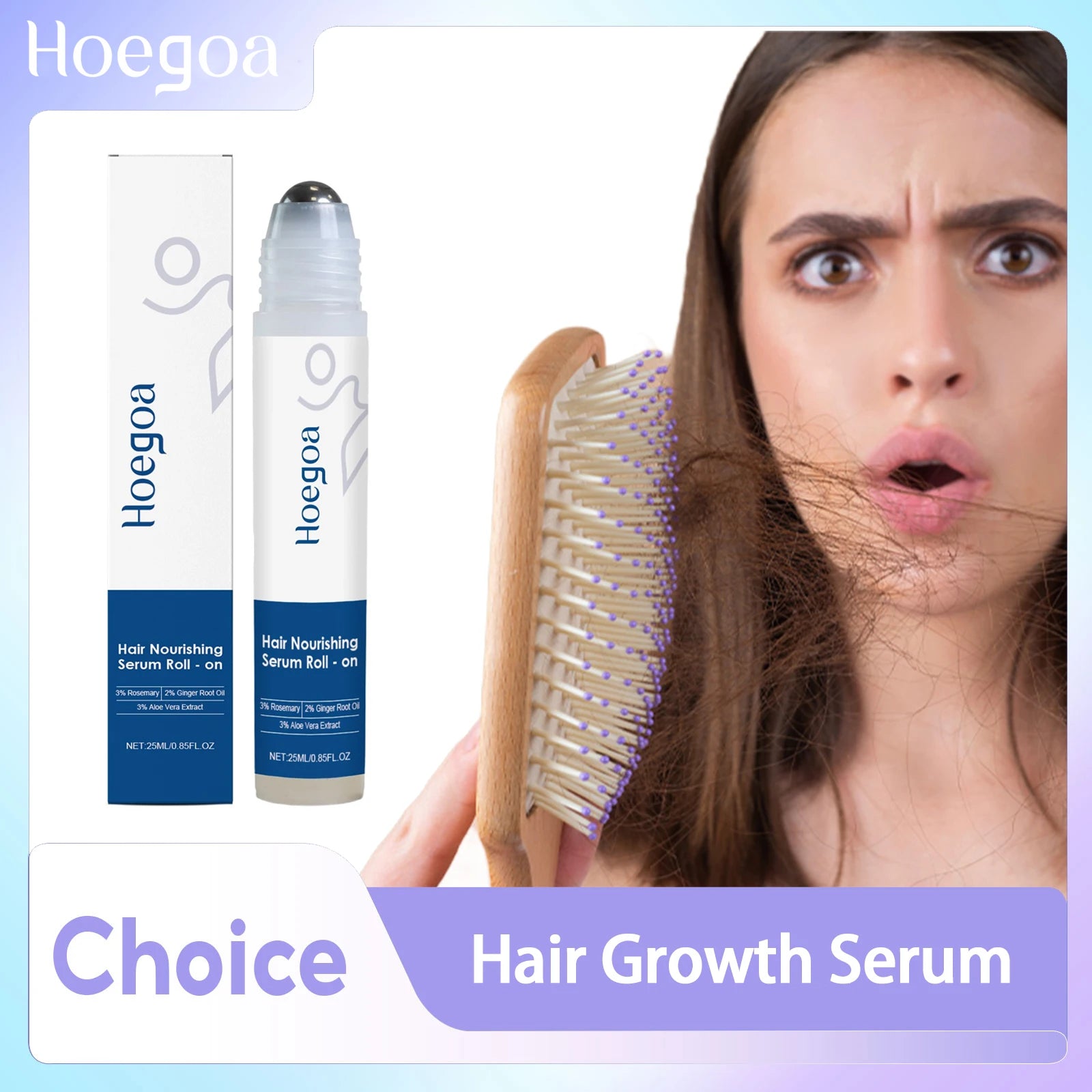 Fast Hair Growth Serum Nourish Hair Follicle Massage Scalp Care Essential Oil Roller Improve Dry Frizzy Hair Smoothing Essence