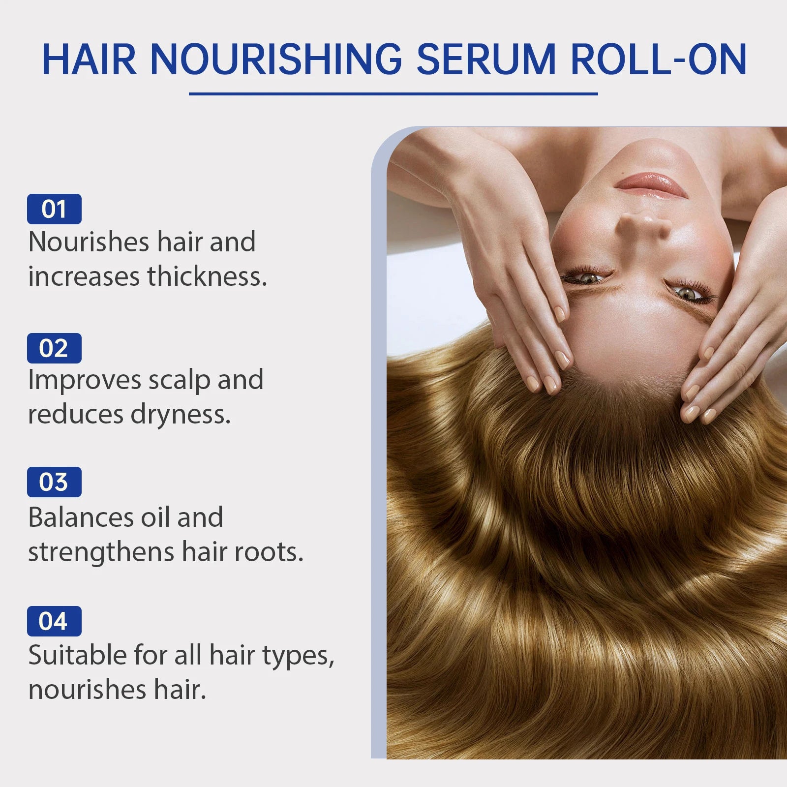 Fast Hair Growth Serum Nourish Hair Follicle Massage Scalp Care Essential Oil Roller Improve Dry Frizzy Hair Smoothing Essence